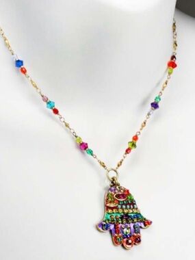 MultiBright Medium Hamsa Necklace
